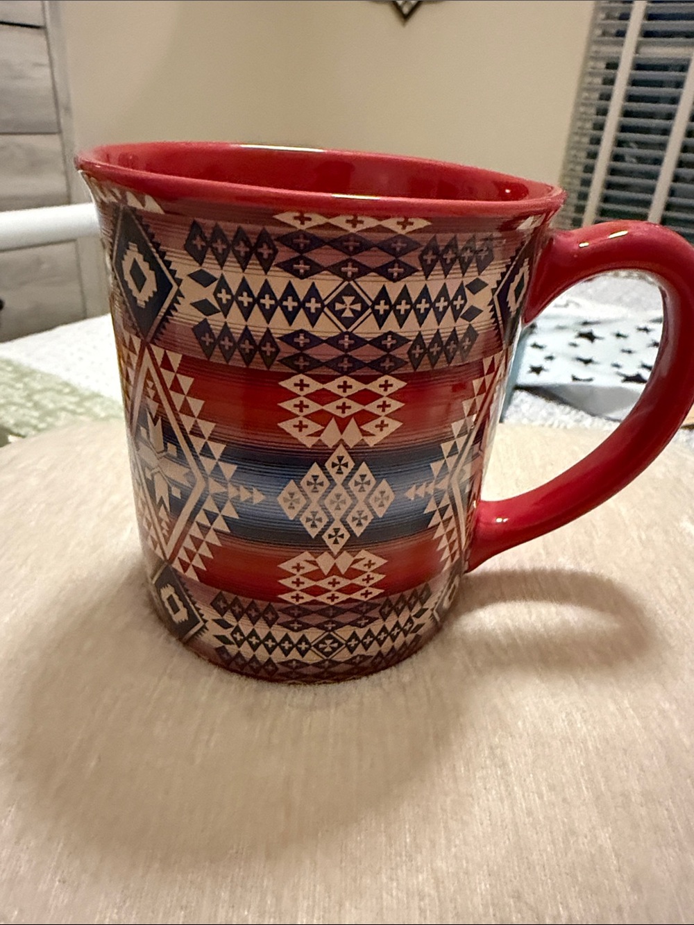 Pendleton Red & Blue Southwestern Ceramic Coffee Mug